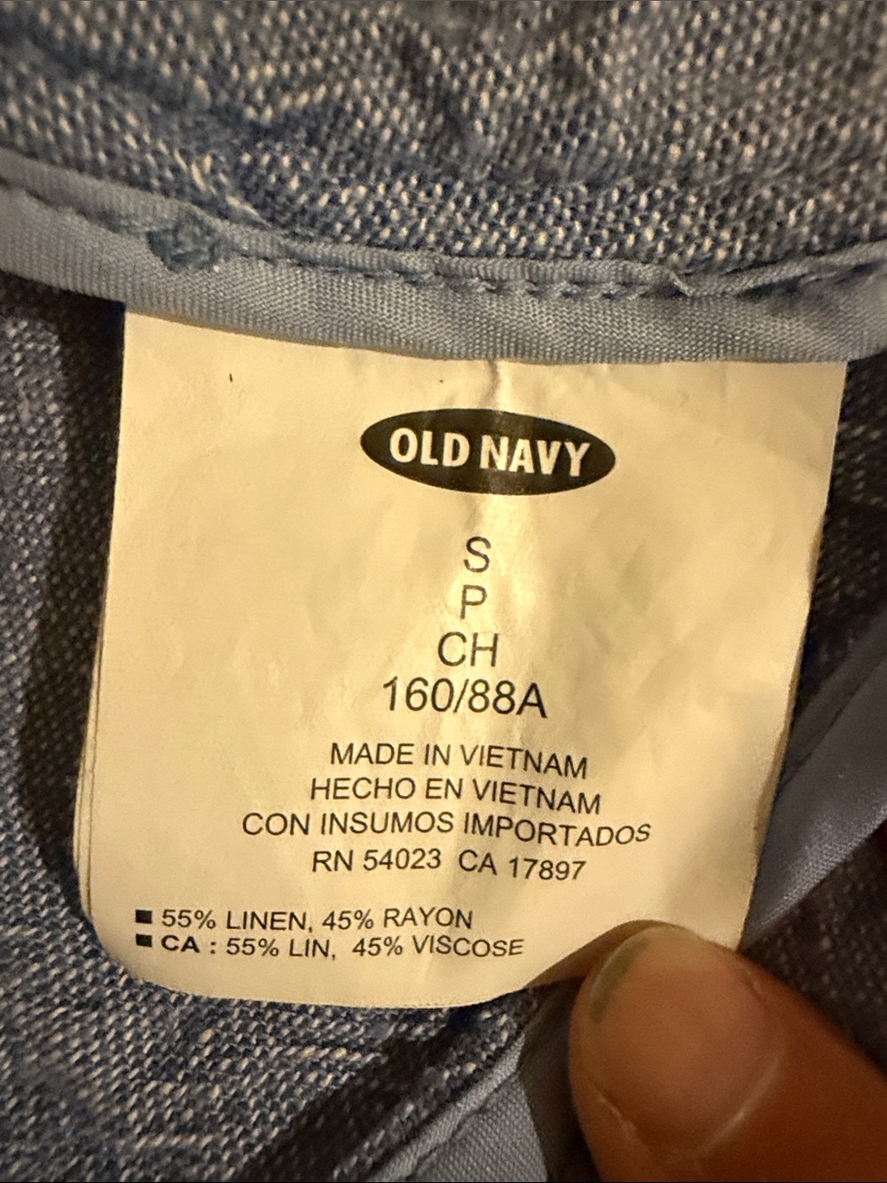 Old Navy Light Blue Open-Front cropped linen blend Jacket blazer size S - Picture 5 of 5
